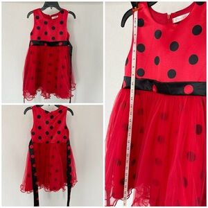 Red Polka Dot Dress with Black accents